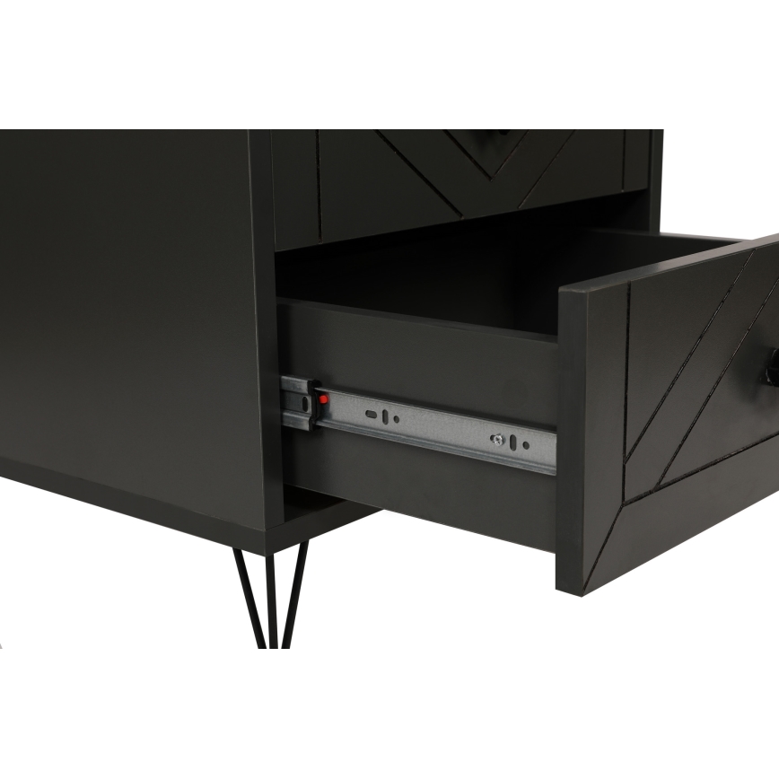 Yöpöytä LUNA 55x50 cm antrasiitti/musta