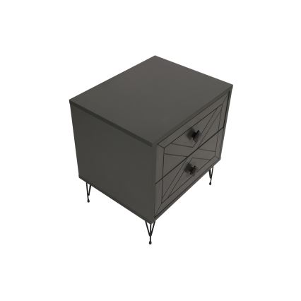 Yöpöytä LUNA 55x50 cm antrasiitti/musta