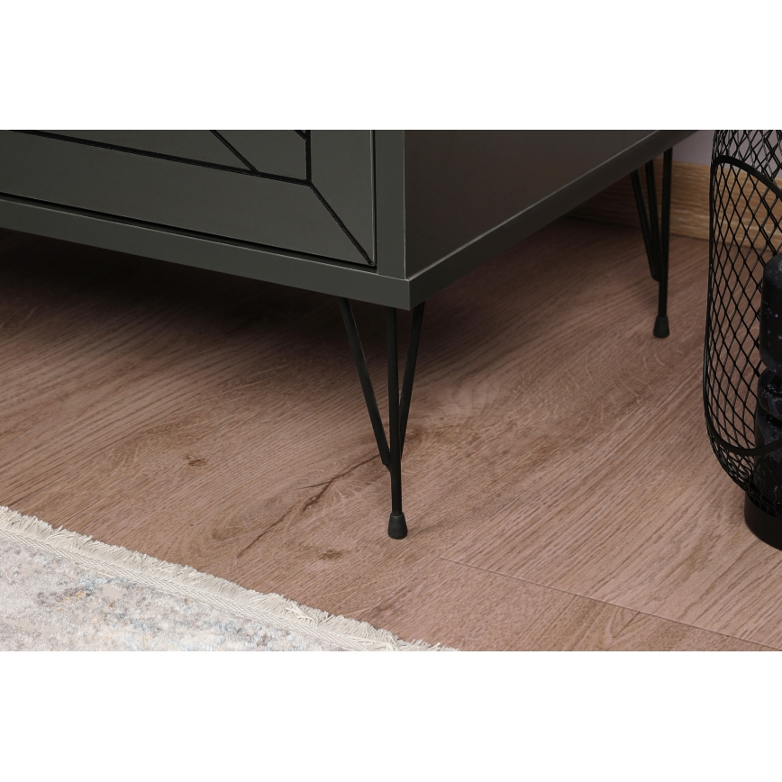 Yöpöytä LUNA 55x50 cm antrasiitti/musta