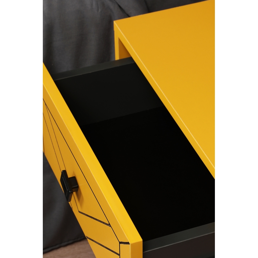 Yöpöytä LUNA 55x50 cm keltainen