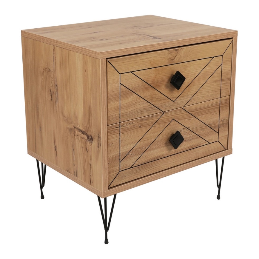 Yöpöytä LUNA 55x50 cm ruskea/musta