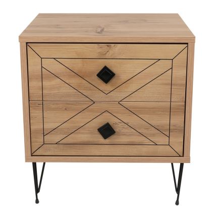 Yöpöytä LUNA 55x50 cm ruskea/musta