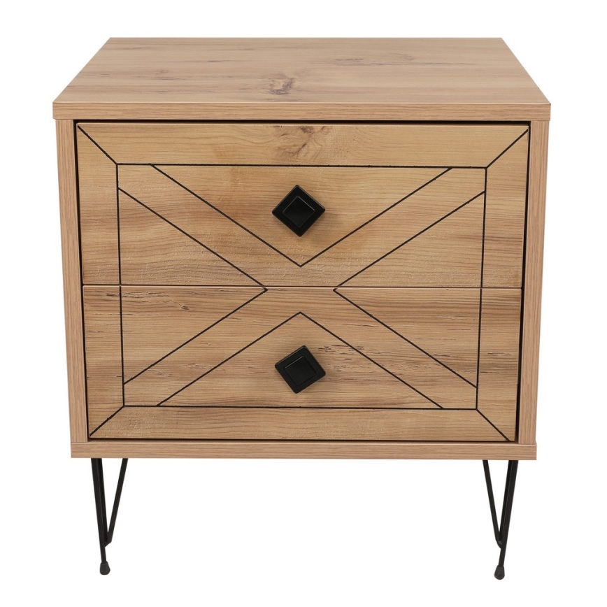 Yöpöytä LUNA 55x50 cm ruskea/musta