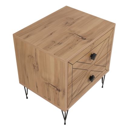 Yöpöytä LUNA 55x50 cm ruskea/musta