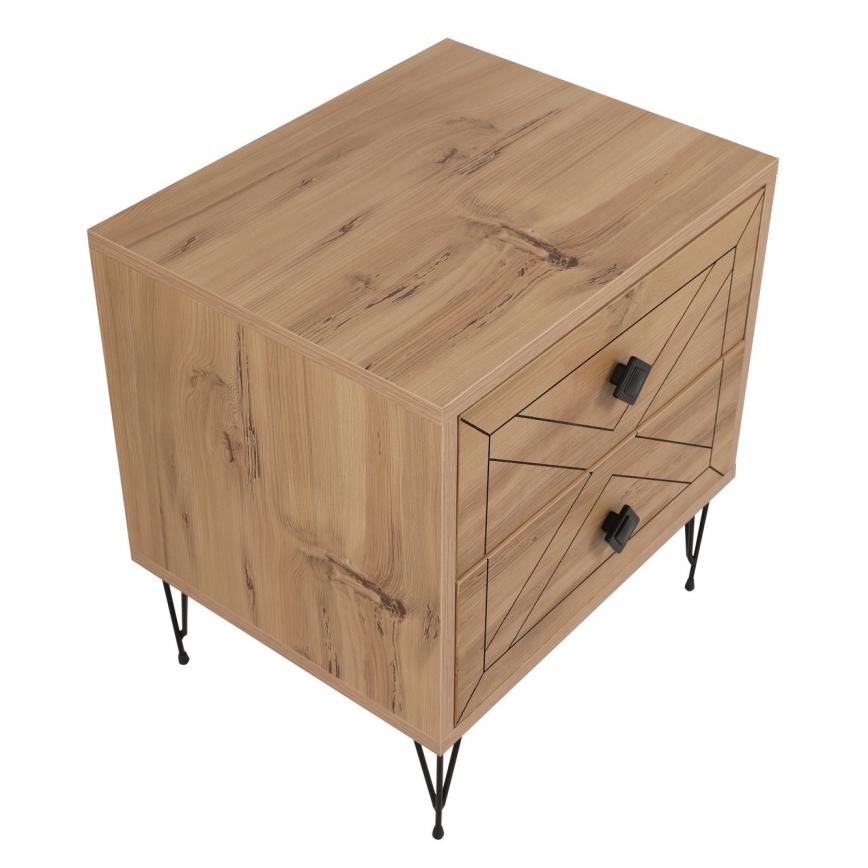 Yöpöytä LUNA 55x50 cm ruskea/musta