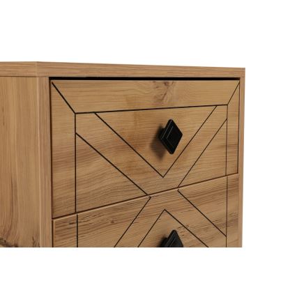 Yöpöytä LUNA 55x50 cm ruskea/musta