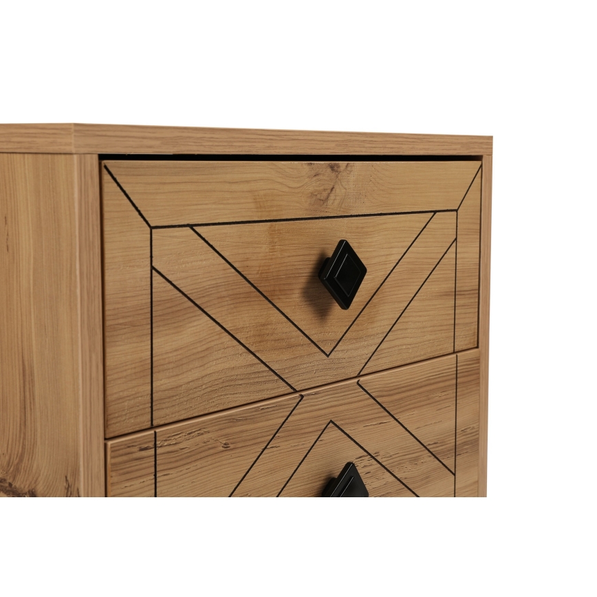 Yöpöytä LUNA 55x50 cm ruskea/musta