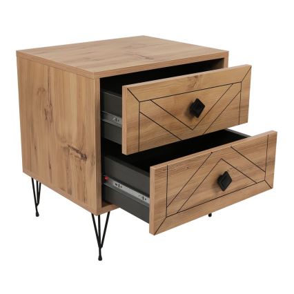 Yöpöytä LUNA 55x50 cm ruskea/musta