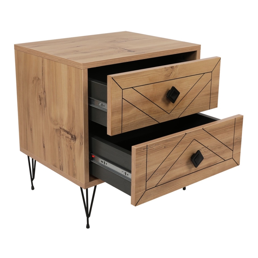 Yöpöytä LUNA 55x50 cm ruskea/musta