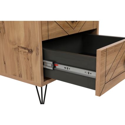 Yöpöytä LUNA 55x50 cm ruskea/musta