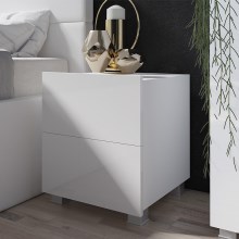 Yöpöytä PAVO 45x40 cm kiiltävä valkoinen