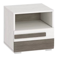 Yöpöytä SARPA 45x46 cm valkoinen/ruskea