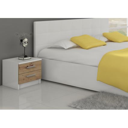 Yöpöytä TOD valkoinen/artisan-tammi