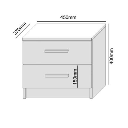 Yöpöytä TOD valkoinen