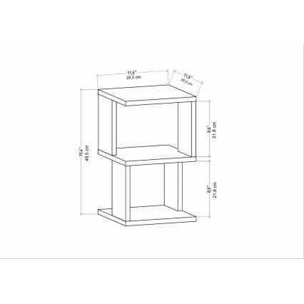 Yöpöytä ZUNA antrasiitti