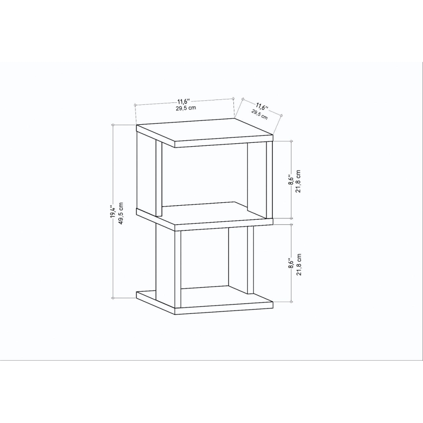 Yöpöytä ZUNA tammi/valkoinen