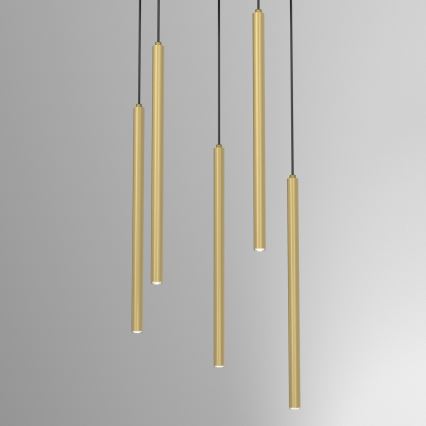 YORU-riippuvalaisin kaapelikiinnityksellä, 8×G9/8W/230V, messinki