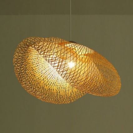 Zambelis 19103 - Kattokruunu johdossa 1xE27/40W/230V bambu/beige