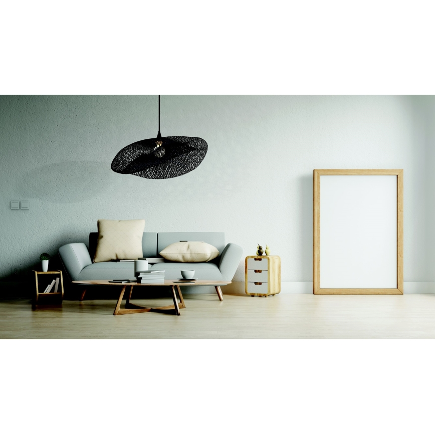 Zambelis 19108 - Kattokruunu johdossa 1xE27/40W/230V bambu/musta