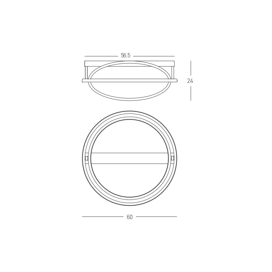 Zambelis 22016 - LED himmennettävä kattovalaisin LED/56W/230V halkaisija 60 cm musta