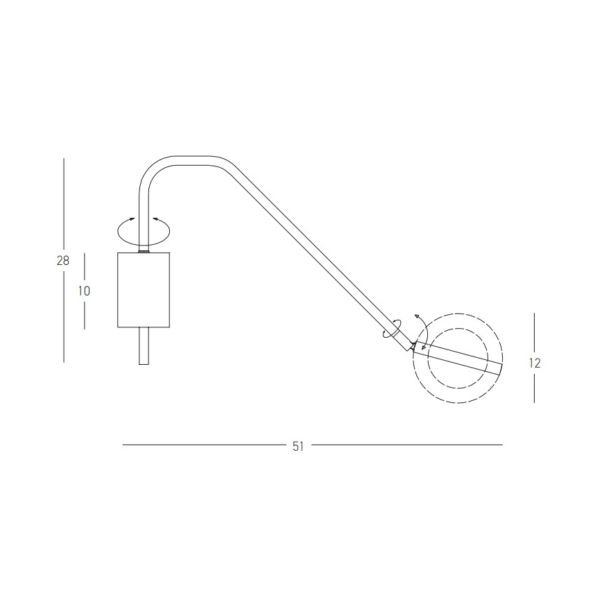 Zambelis 22042 - Himmennettävä LED-seinävalaisin LED/7W/230V musta