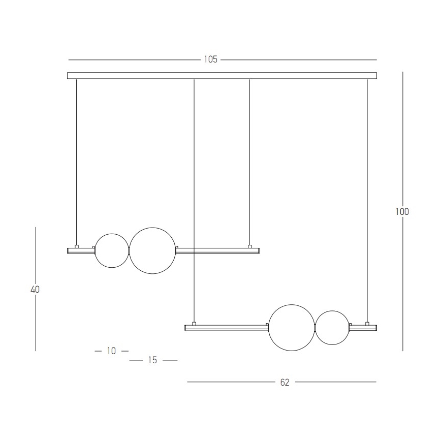 Zambelis 22234 - Himmennettävä LED-kattokruunu johdossa LED/22W/230V musta