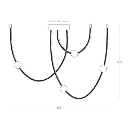 Zambelis 22248 - Himmennettävä LED-kattokruunu johdossa LED/42W/230V kulta