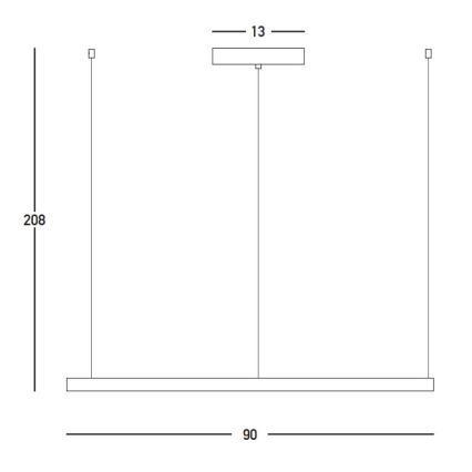 Zambelis 23035 - Himmennettävä LED-kattokruunu johdossa LED/45W/230V 3000K halkaisija 90 cm musta
