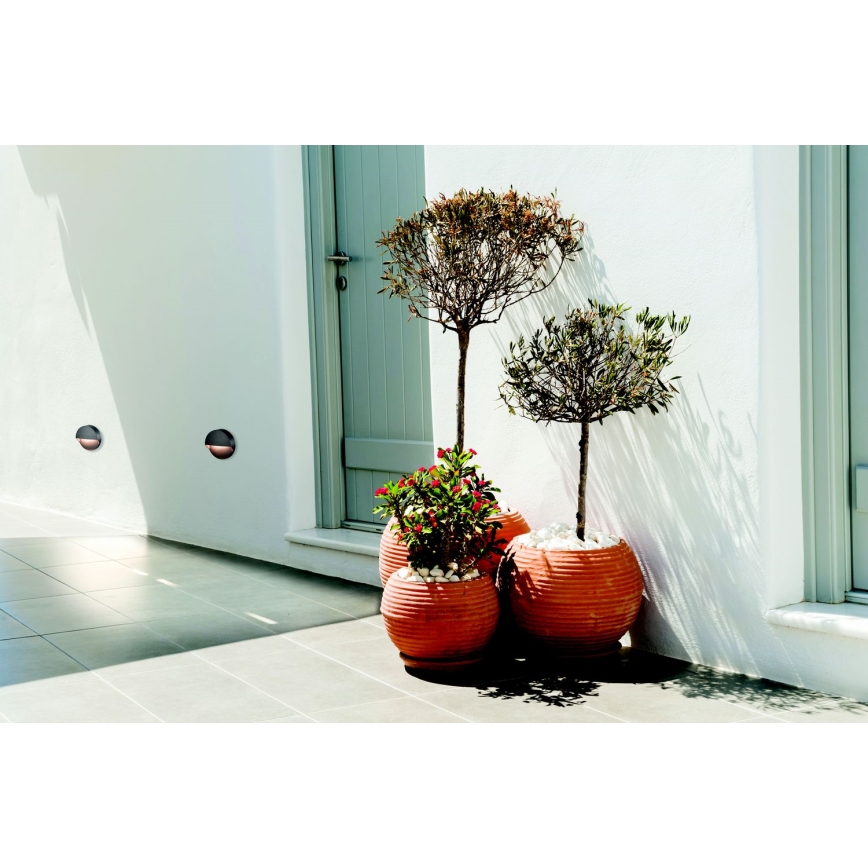 Zambelis E294 - LED-ulkoportaikkovalaisimet LED/2W/230V IP65 antrasiitti