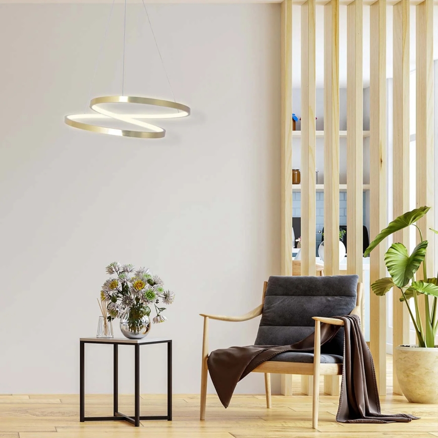 ZEFIRA LED-riippuvalaisin vaijerilla LED/40W/230V 4000K Ø 50 cm kultainen