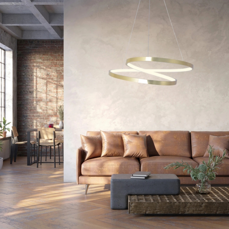ZEFIRA LED-riippuvalaisin vaijerilla LED/40W/230V 4000K Ø 50 cm kultainen