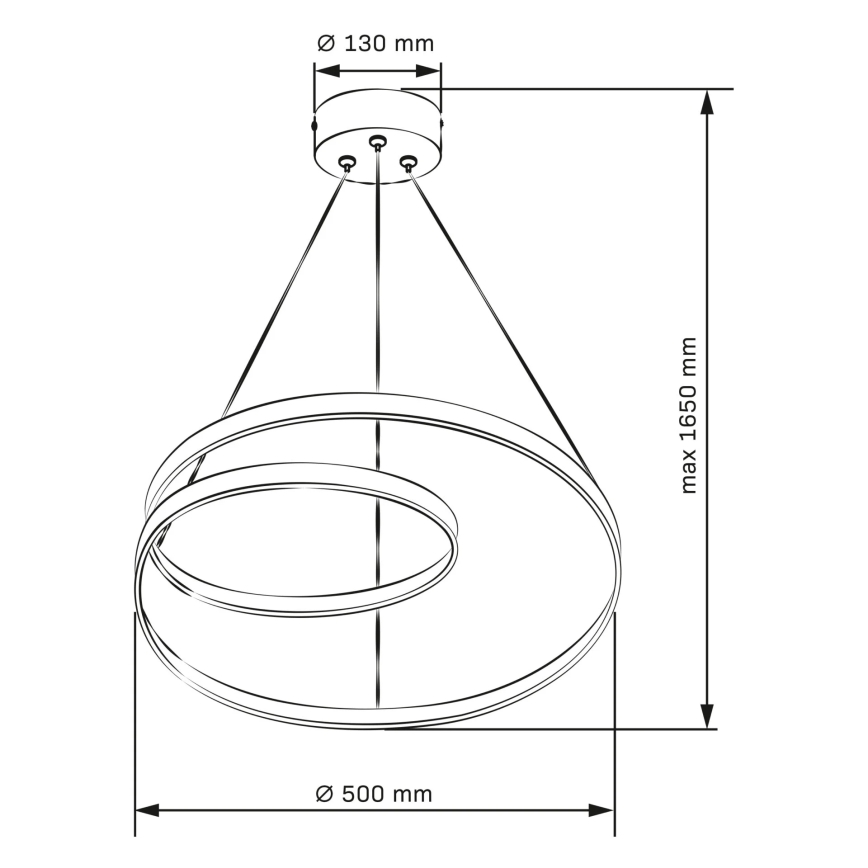 ZEFIRA LED-riippuvalaisin vaijerilla LED/40W/230V 4000K Ø 50 cm kultainen