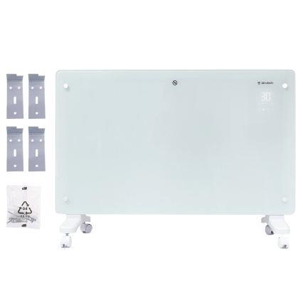 ZEVENTI - Älykäs seinälle asennettava sähkölämmitin/konvektori LCD-näytöllä 1000/2000W/230V Wi-Fi valkoinen