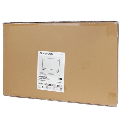 ZEVENTI - Älykäs seinälle asennettava sähkölämmitin/konvektori LCD-näytöllä 1000/2000W/230V Wi-Fi valkoinen