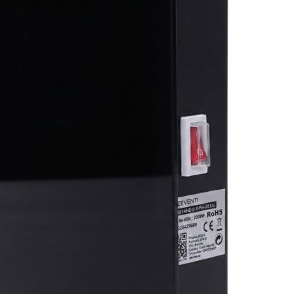 ZEVENTI - Älykäs seinään asennettava sähköinen suora-/konvektorilämmitin LCD-näytöllä 1000/2000W/230V Wi-Fi musta