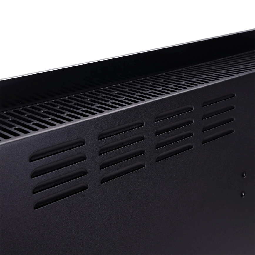ZEVENTI - Älykäs seinään asennettava sähköinen suora-/konvektorilämmitin LCD-näytöllä 1000/2000W/230V Wi-Fi musta