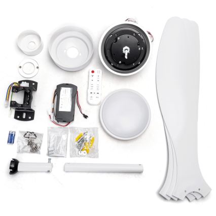 ZEVENTI - Himmennettävä LED-kattotuuletin ULUWATU LED/20W/230V 2700-6500K 132 cm valkoinen + kaukosäädin