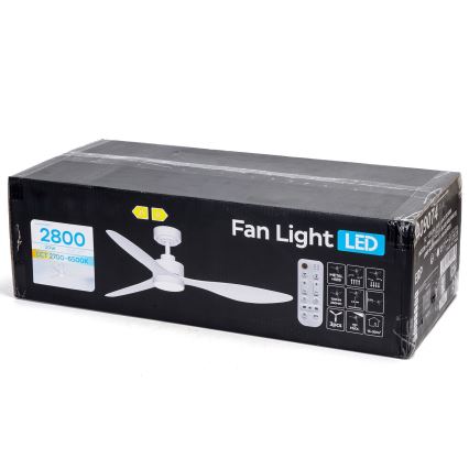 ZEVENTI - Himmennettävä LED-kattotuuletin ULUWATU LED/20W/230V 2700-6500K 132 cm valkoinen + kaukosäädin