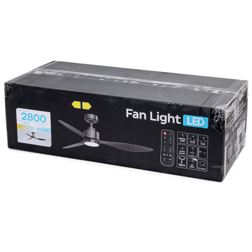 ZEVENTI - LED-himmennettävä kattotuuletin ULUWATU LED/20W/230V 2700-6500K 132 cm musta + kaukosäädin