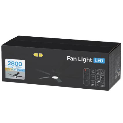 ZEVENTI - LED-himennettävä kattotuuletin WAIKIKI LED/20W/230V 2700-6500K 132 cm musta + kaukosäädin