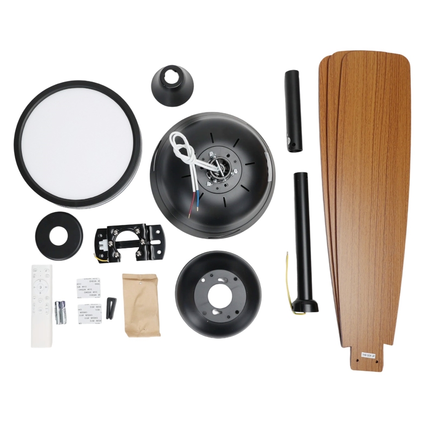 ZEVENTI - LED-himmennettävä kattotuuletin ULUWATU LED/20W/230V 2700-6500K 132 cm ruskea + kaukosäädin