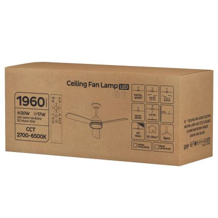 ZEVENTI - LED-himmennettävä kattotuuletin ULUWATU LED/20W/230V 2700-6500K 132 cm ruskea + kaukosäädin