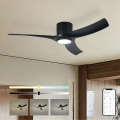 ZEVENTI - himmennettävä LED-kattotuuletin ORBITO LED/24W/230V 3000/4000/6000K Tuya Wi-Fi musta + kaukosäädin
