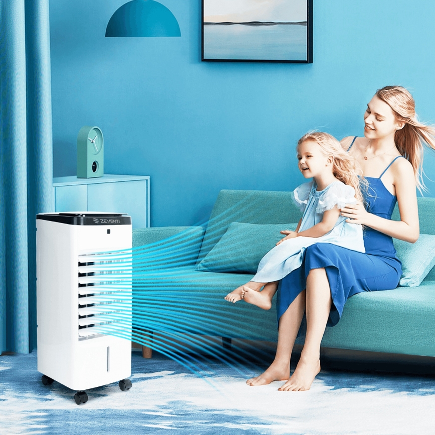 ZEVENTI - Ilmanjäähdytin ARCTIC 60W/230V musta/valkoinen + kaukosäädin