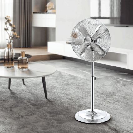 ZEVENTI - Jalallinen tuuletin FLOW 50W/230V 125 cm kiiltävä kromi