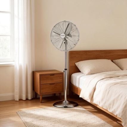 ZEVENTI - Jalallinen tuuletin FLOW 50W/230V 125 cm kiiltävä kromi