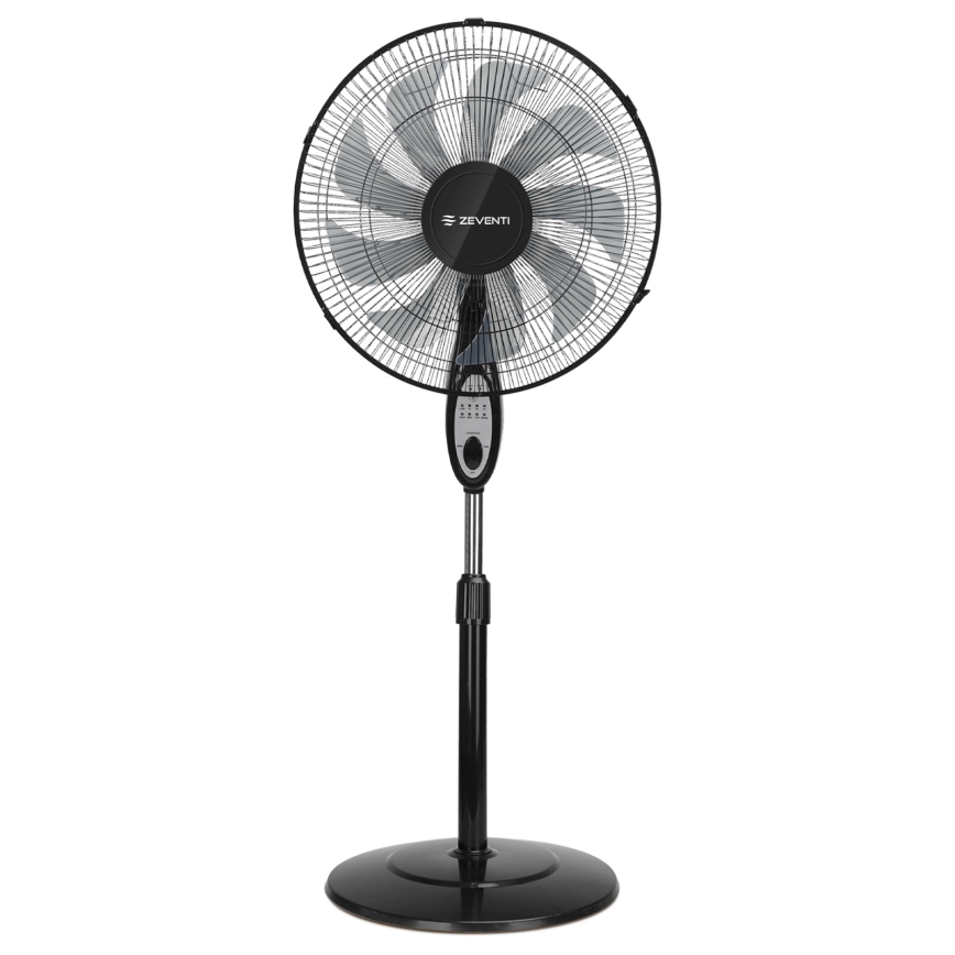 ZEVENTI - Jalustatuuletin FLOW 55W/230V 130 cm musta + kaukosäädin