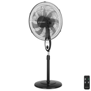 ZEVENTI - Jalustatuuletin FLOW 55W/230V 130 cm musta + kaukosäädin