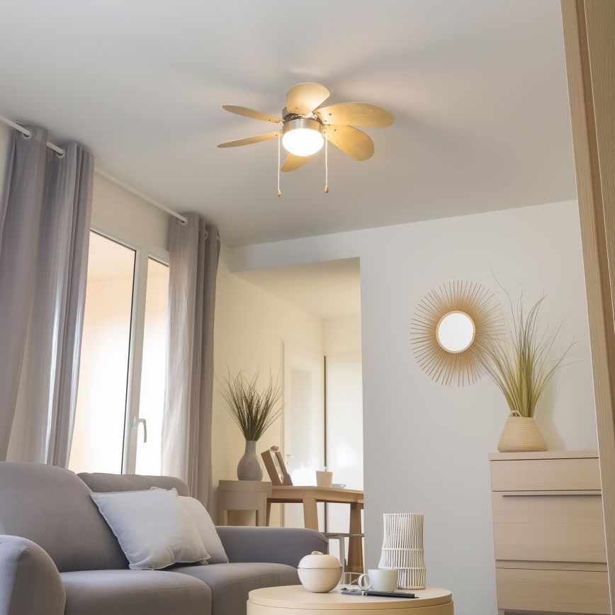 ZEVENTI - Kattotuuletin FAMARA 1xE14/60W/230V beige