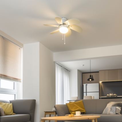 ZEVENTI - Kattotuuletin FAMARA 1xE14/60W/230V valkoinen